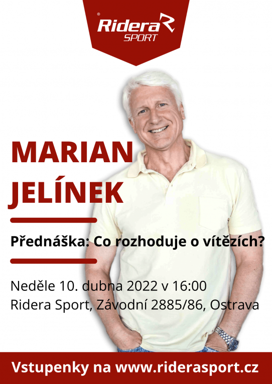 Přednáška s PhDr. Marianem Jelínkem, Ph.D. v Ridera Sport!